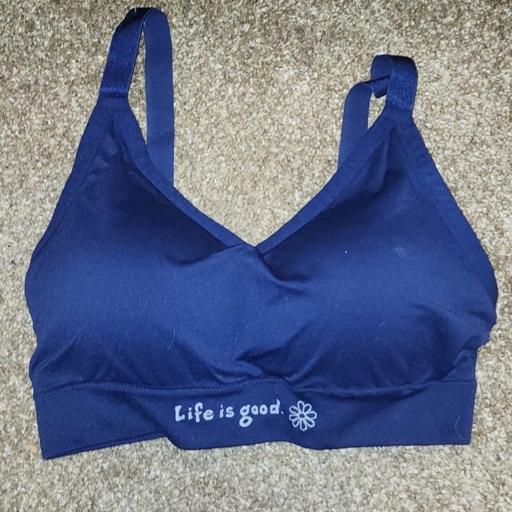 Life is Good Blue Sports Bra XL